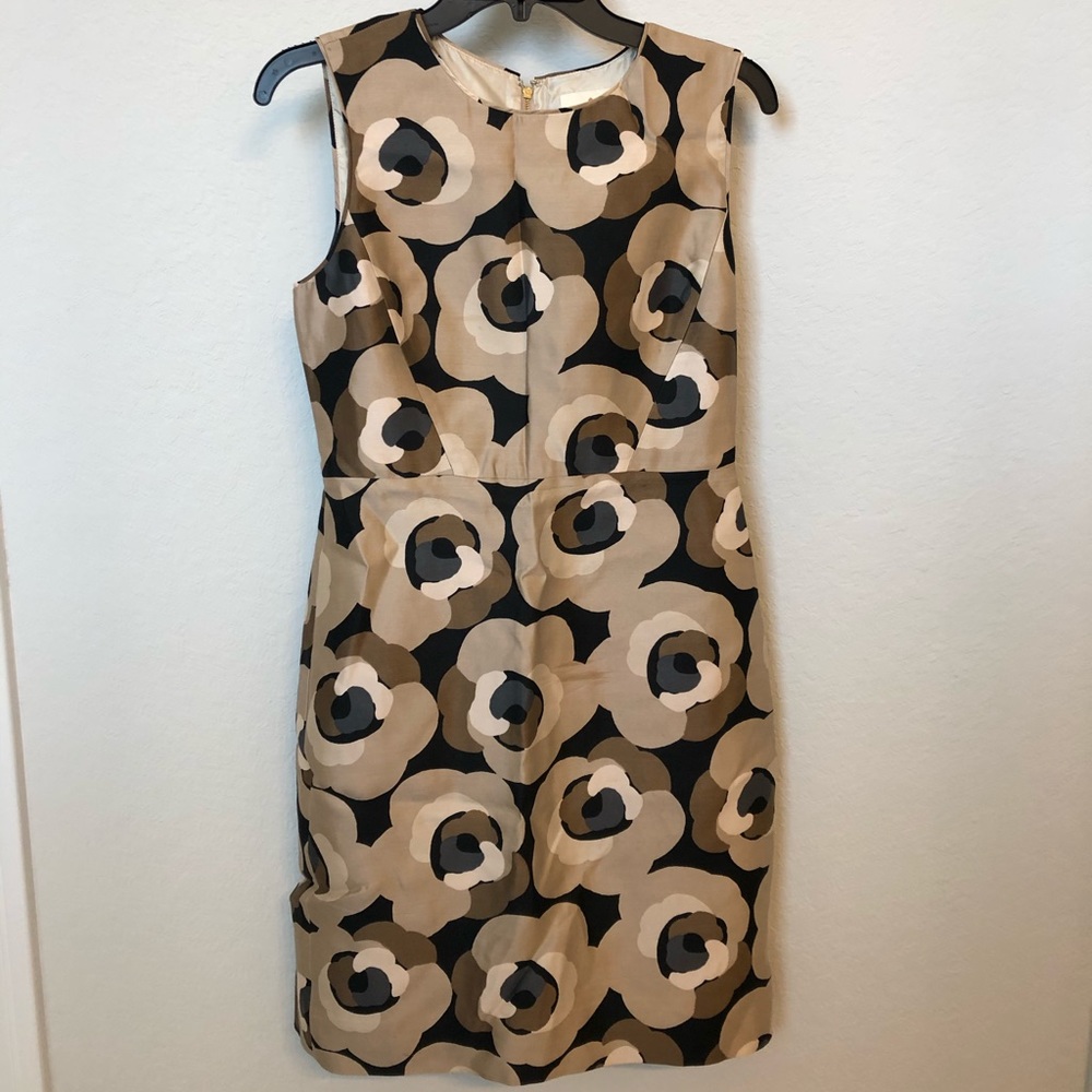 Kate Spade shift dress floral brown size 6